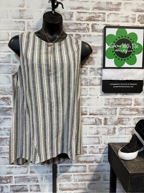 Simply Noelle Black and White Vertical Stripe Tank